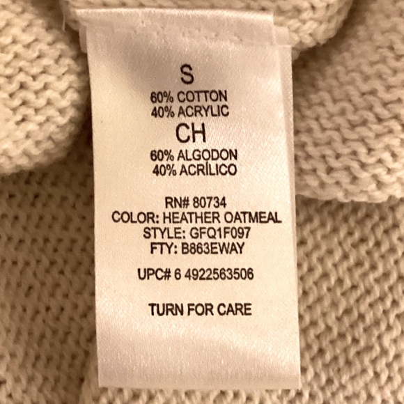 BCBG Paris Turtle Neck Sweater Heather Oatmeal - Picture 7 of 8